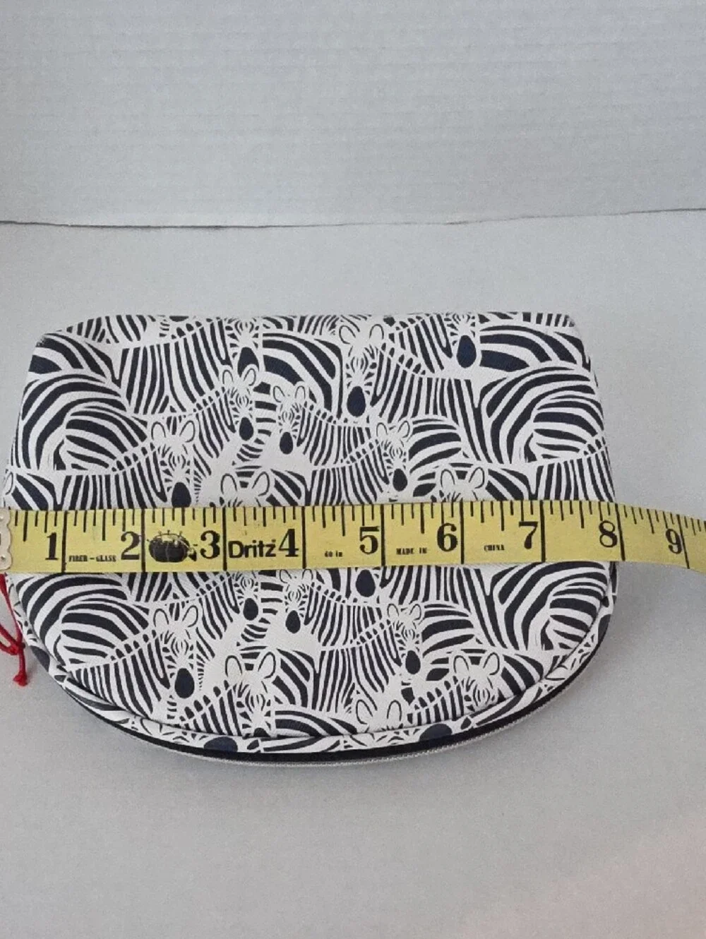 Dabney Lee | Women's Navy & White Zebra Pattern Accessories Cosmetic Pouch Bag